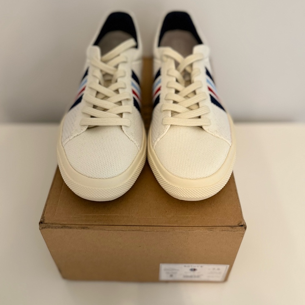 Rothy's Spirit Sneakers with Red and Blue Stripes - Picture 4 of 7